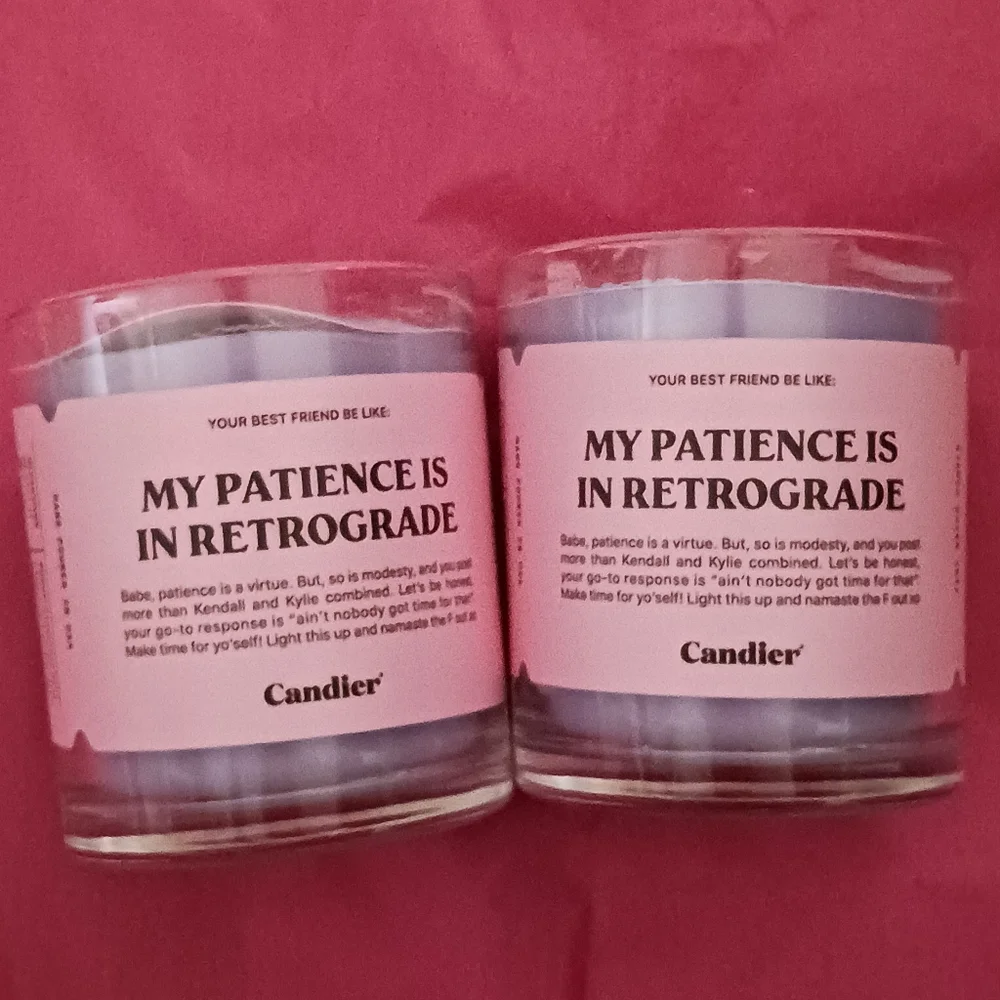 Soy Candier Candles MY PATIENCE IS IN RETROGRADE x2 - Picture 1 of 8